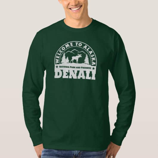 Welkom in Alaska. Denali - White Logo T-shirt (Voorkant)