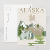 Welkom in ALASKA staat van Amerika Briefkaart (Voorkant / Achterkant)