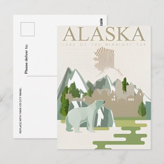 Welkom in ALASKA staat van Amerika Briefkaart (Voorkant / Achterkant)