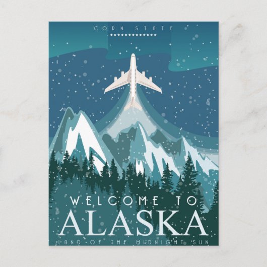 Welkom in ALASKA staat van Amerika Briefkaart (Voorkant)