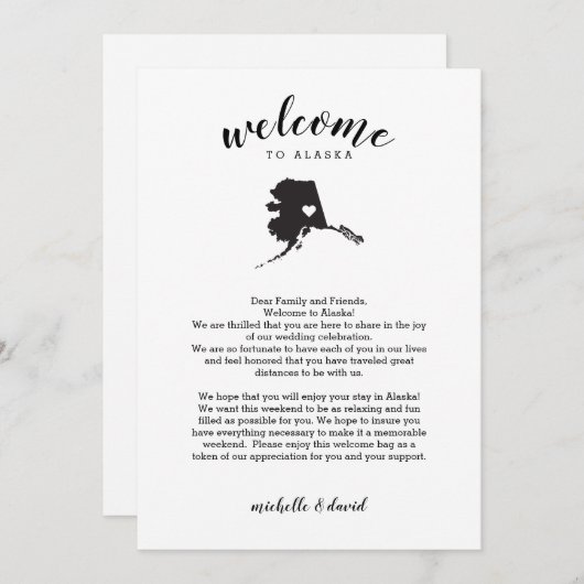 Welkom in Alaska | Wedbrief en reisroute (Voorkant / Achterkant)