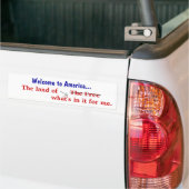Welkom in Amerika Bumpersticker (Op Truck)