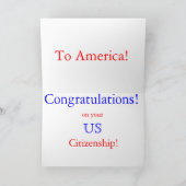 Welkom in Amerika! Gefeliciteerd/staatsburgerschap Kaart (Binnen)