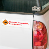 Welkom in Amerika, nu naar huis Bumpersticker (Op Truck)