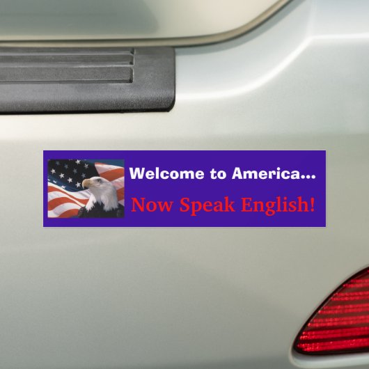 Welkom in Amerika, spreek nu Engels! Bumpersticker (Op auto)
