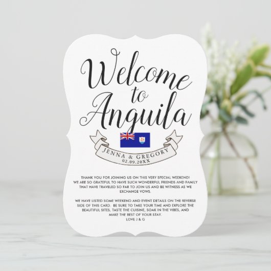 Welkom in Anguilla | Bestemmingsweddenschap Kaart (Staand voorkant)