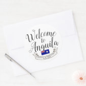 Welkom in Anguilla | Bestemmingsweddenschap Ronde Sticker (Envelop)