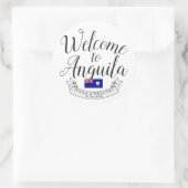 Welkom in Anguilla | Bestemmingsweddenschap Ronde Sticker (Tas)