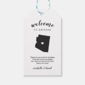 Welkom in Arizona | Kalligrafie bruiloft Cadeaulabel (Voorkant)