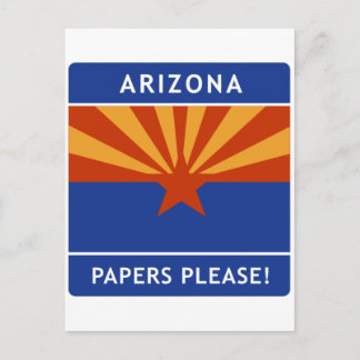 Welkom in Arizona, Papers alsjeblieft! Briefkaart