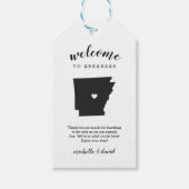 Welkom in Arkansas | Kalligrafie bruiloft Cadeaulabel (Voorkant)