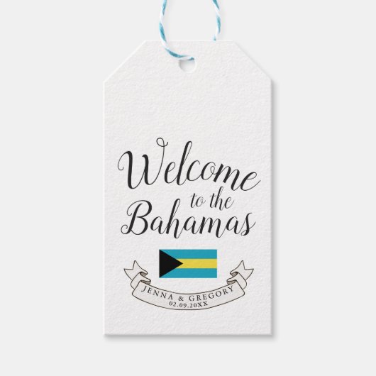 Welkom in Bahamas | Aangepast bestemmingshuwelijk Cadeaulabel (Voorkant)