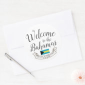 Welkom in Bahamas | Aangepast bestemmingshuwelijk Ronde Sticker (Envelop)