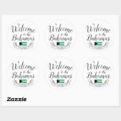 Welkom in Bahamas | Aangepast bestemmingshuwelijk Ronde Sticker (Vel)