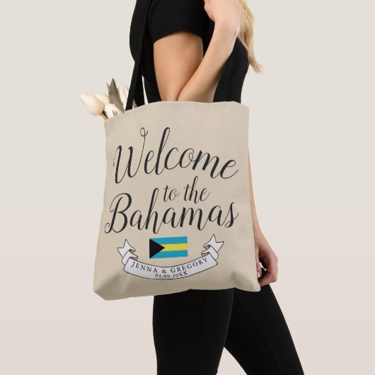 Welkom in Bahamas | Aangepast bestemmingshuwelijk Tote Bag (Dichtbij)