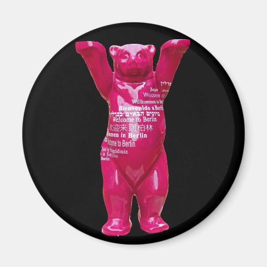 Welkom in Berlijn Teddy Bear, Black Back Magneet (Voorkant)