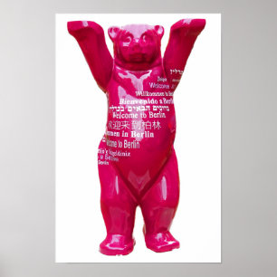 Welkom in Berlijn Teddy Bear, White Back Poster