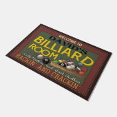 Welkom in Billiard Room Mat, Cool Billiard Deurmat (Schuin)