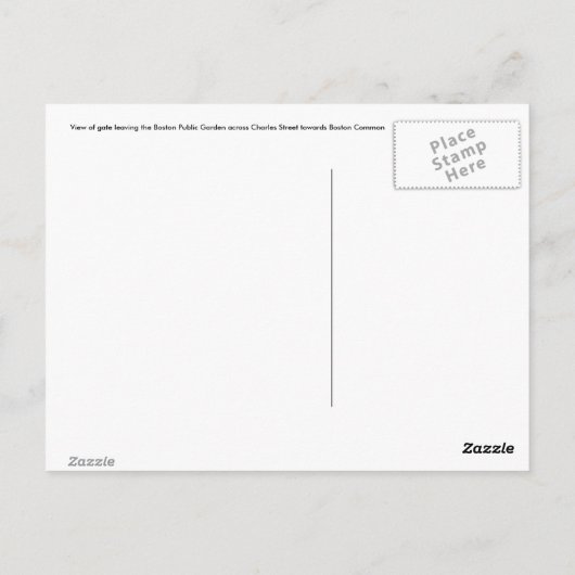 Welkom in Boston Briefkaart (Achterkant)