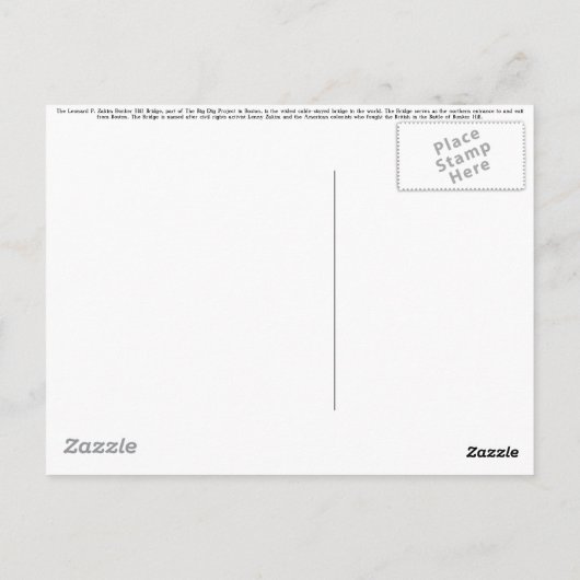 Welkom in Boston Briefkaart (Achterkant)