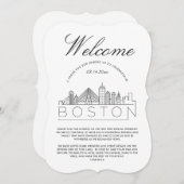 Welkom in Boston | Gegevens van gasten Kaart (Voorkant / Achterkant)