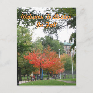 Welkom in Boston in Herfst Briefkaart