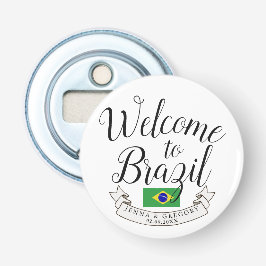 Welkom in Brazilië | Aangepast bestemmingshuwelijk Button Flesopener