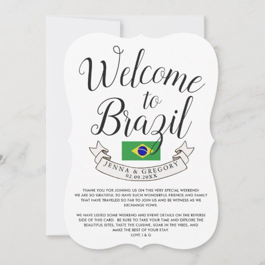 Welkom in Brazilië | Destination Wedding Custom Kaart (Voorkant)