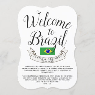 Welkom in Brazilië Destination Wedding Custom Kaart