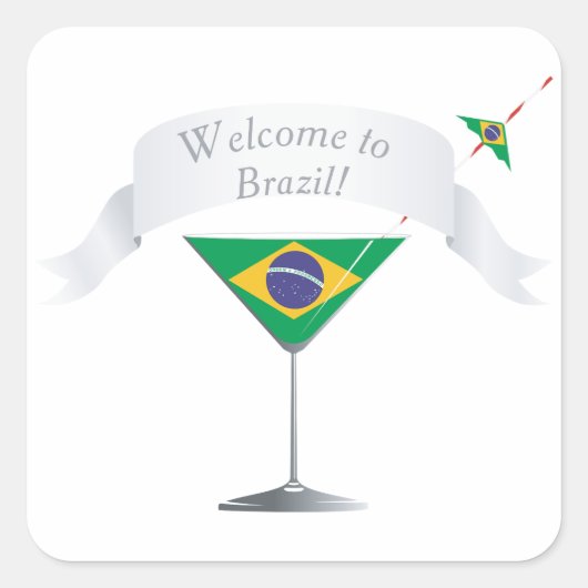 Welkom in Brazilië Vierkante Sticker (Voorkant)