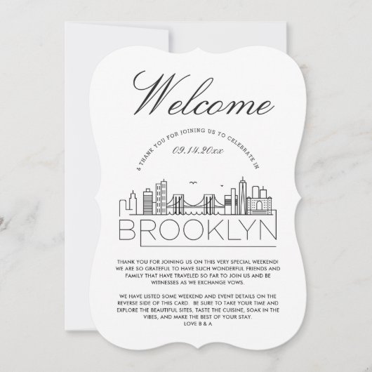 Welkom in Brooklyn | Gasten Details uitnodiging (Voorkant)