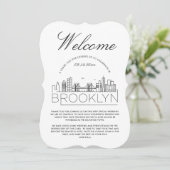 Welkom in Brooklyn | Gasten Details uitnodiging (Staand voorkant)