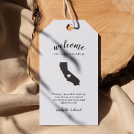 Welkom in CALIFORNIË | Kalligrafie bruiloft Cadeaulabel