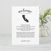 Welkom in Californië | Wedbrief en reisroute (Staand voorkant)