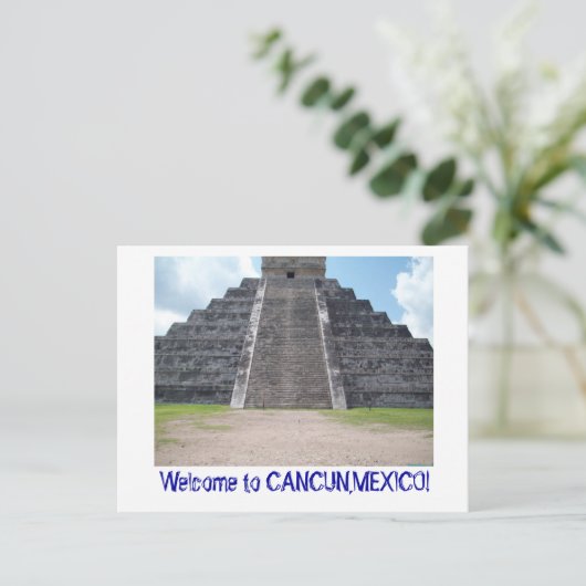 Welkom in Cancun, Mexico briefkaart. Briefkaart (Staand voorkant)