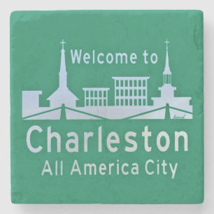 Welkom in Charleston, Charleston, SC Onderzetter. Stenen Onderzetter