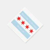 Welkom in Chicago | Aangepaste vlag van Chicago Servet (Hoek)