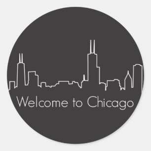 Welkom in Chicago Ronde Sticker