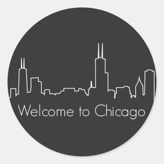 Welkom in Chicago Ronde Sticker (Voorkant)