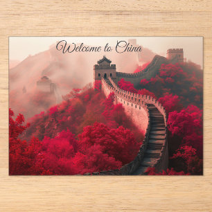 “Welkom in China” Acryl uitnodiging Grote Muur