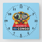 Welkom in Congo Vierkante Klok (Voorkant)
