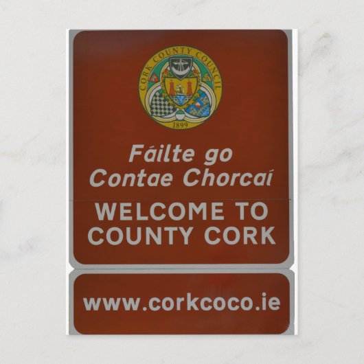 Welkom in County Cork, Ierland Briefkaart (Voorkant)