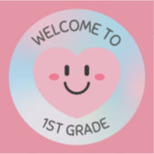 Welkom in de 1e klas terug naar school Small Size Sticker (Voorkant)
