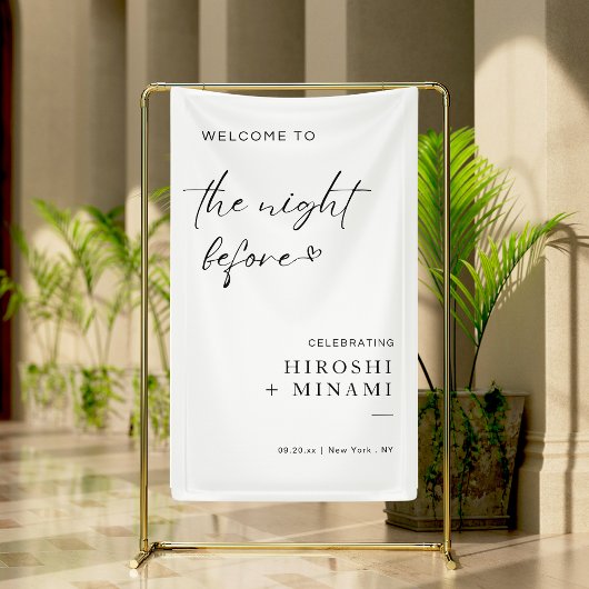 Welkom in de avond ervoor spandoek