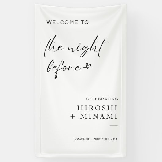 Welkom in de avond ervoor spandoek (Verticaal)