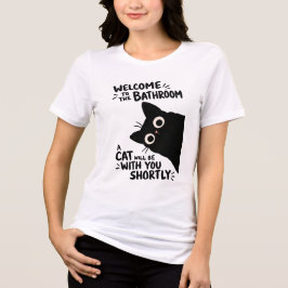 Welkom in de badkamer, een kat zal bij je zijn Tri-Blend shirt