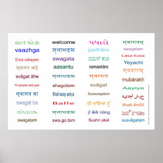 WELKOM IN DE BELANGRIJKSTE Talen VAN INDIA - 5 Gro Poster