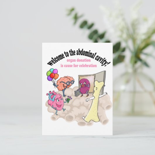 Welkom in de buikholte! briefkaart (Staand voorkant)