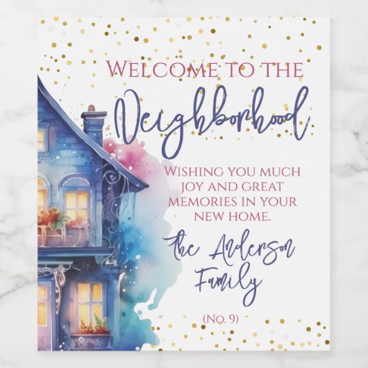 Welkom in de buurt wijn etiket (Enkel label)