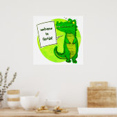 welkom in de cartoon van florida crocodile poster (Keuken)